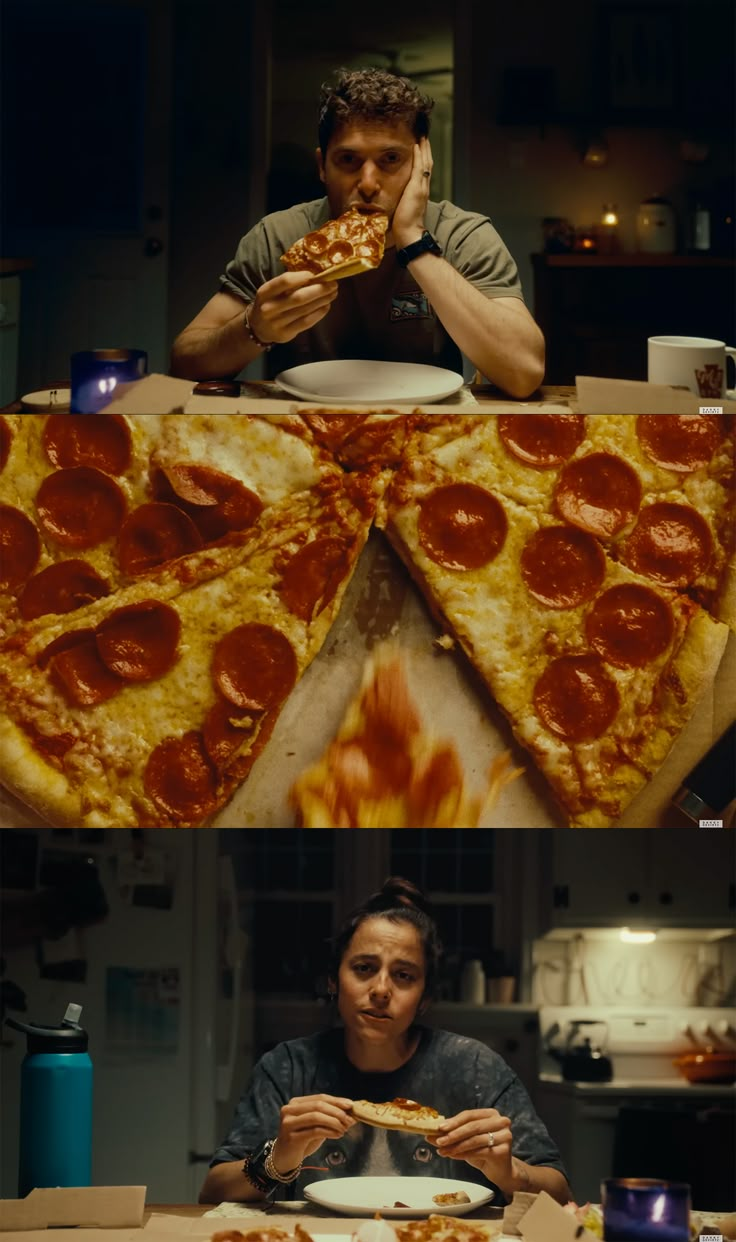 Pizza time.
Cinematic shots.
Film stills. 
Dinner. Cool Shots In Film, Film Angles Perspective, Creative Cinematic Shots, Documentary Shots Cinematography, Best Cinematic Shots, Good Cinematography, Cool Film Shots, Dinner Cinematography, Short Film Shots