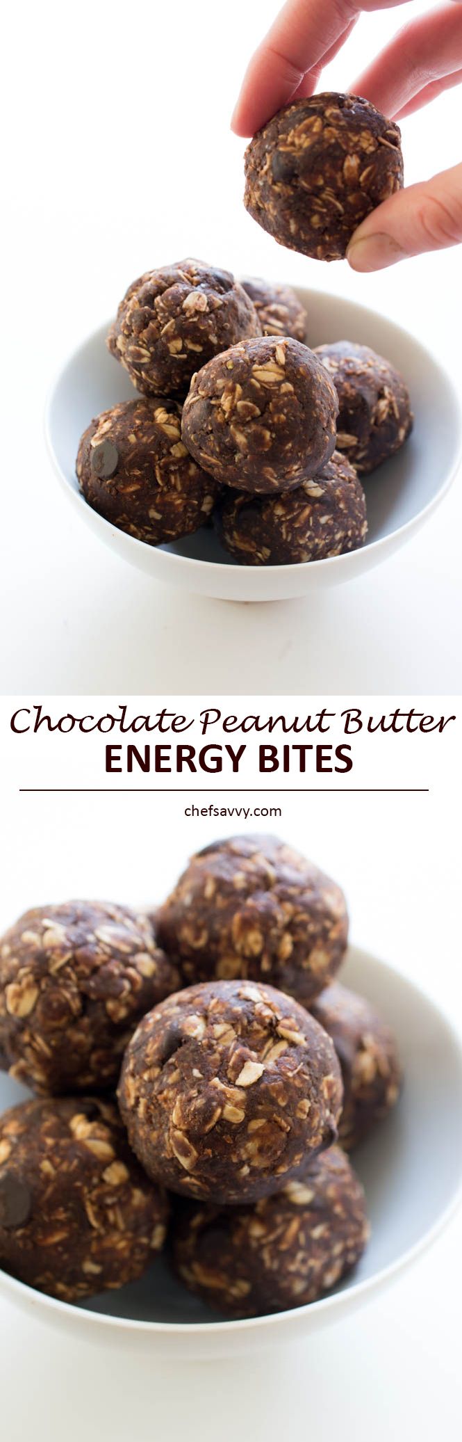 chocolate peanut butter energy bites on a plate