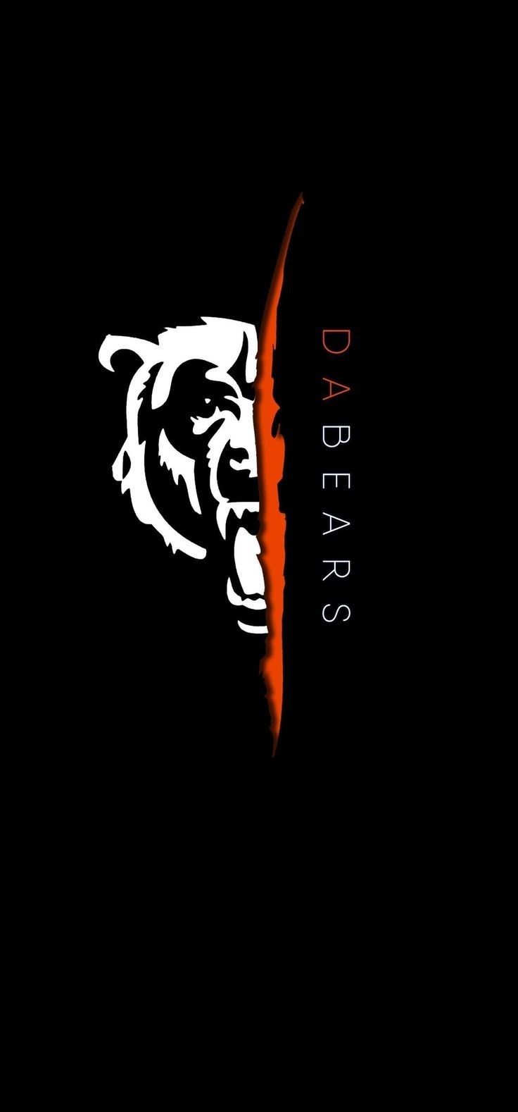 an image of a bear with the word bears on it's face in black and orange