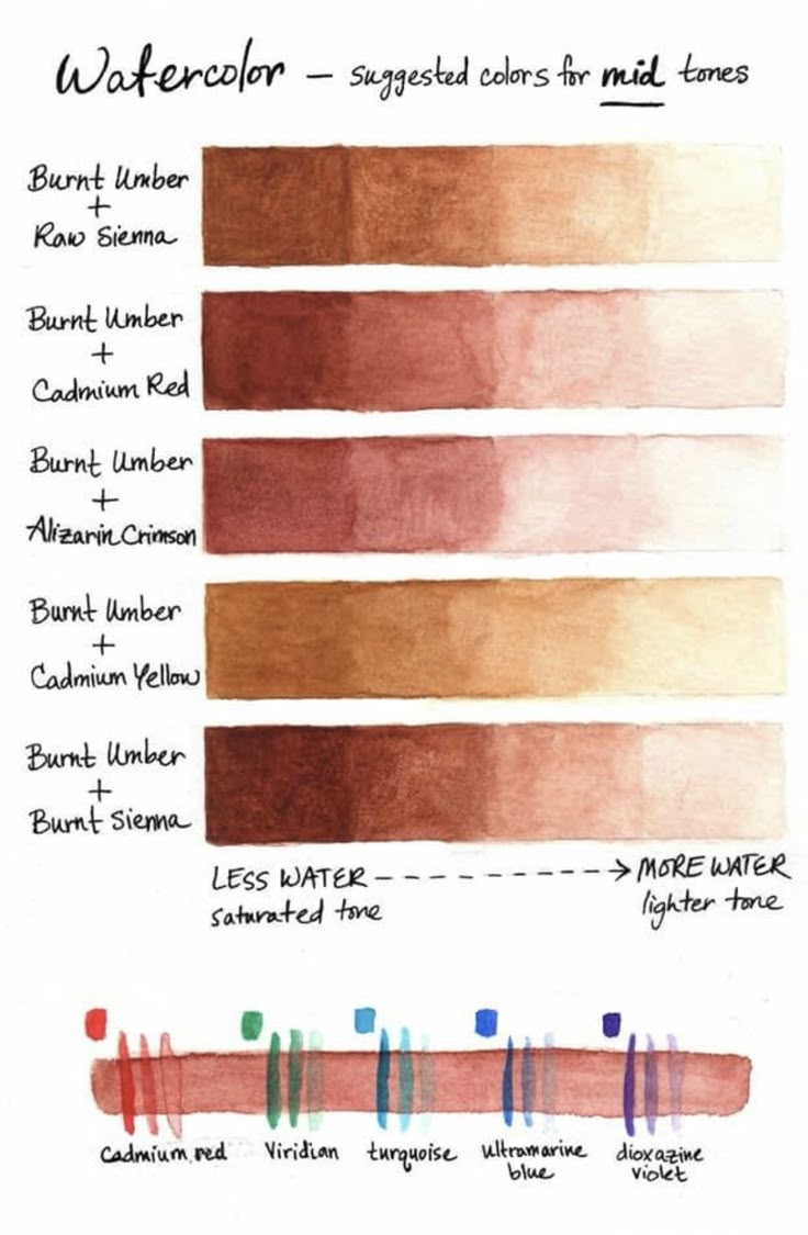 the different shades of watercolor