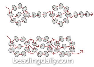 the diagram shows how to draw an arrangement of circles