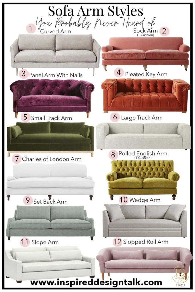 sofa styles for different types of couches