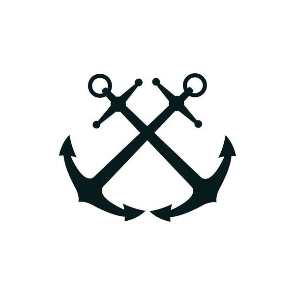 an anchor and two crossed swords on a white background