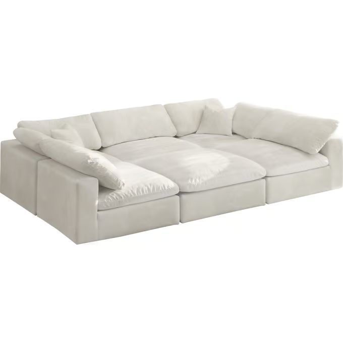 Meridian Furniture Cozy Cream Cloud Like Comfort 6pc Sectional Hoboken Apartment, Ruang Tv, Sofa Cream, Small Sectional Sofa, Homes Ideas, Cozy Couch, Inspire Me Home Decor, Parisian Apartment, Meridian Furniture