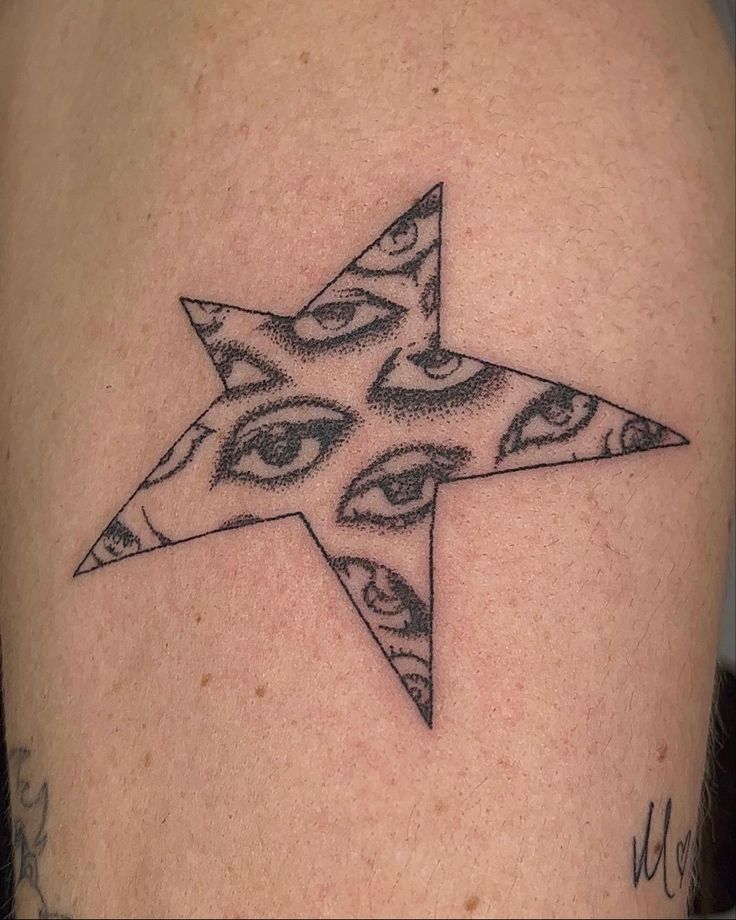 a tattoo with an all seeing eye design on it