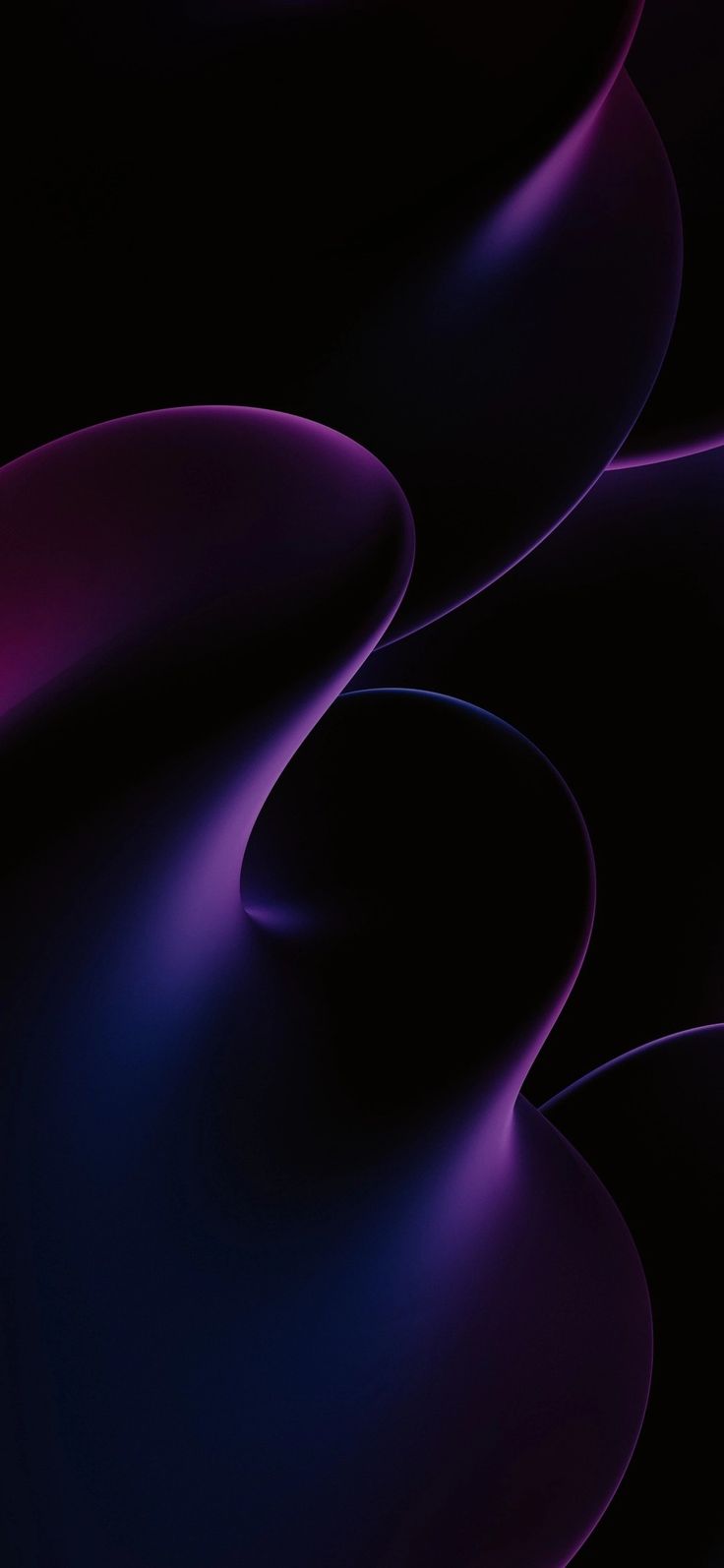 an abstract purple and blue background with curved curves in the center, on a black background