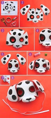 how to make a dalmatian mask with paper