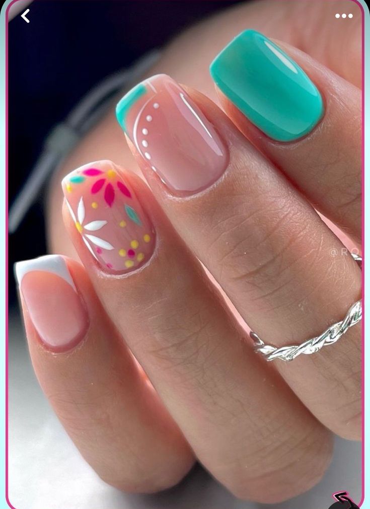 Summer Gel Nail Colors 2024, Multicolor Nails, Do It Yourself Nails, Summer Nail Art Designs, Nail 2024, Summer Gel Nails, May Nails, Summer Nail Art, Simple Gel Nails