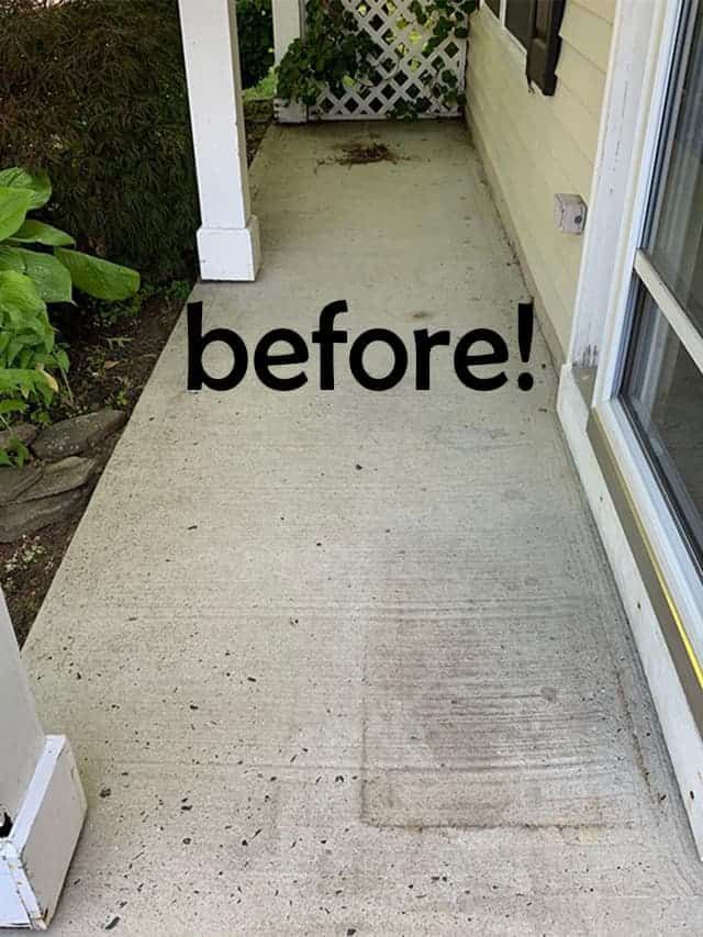 the words before are written in black on a sidewalk next to a house with an open door