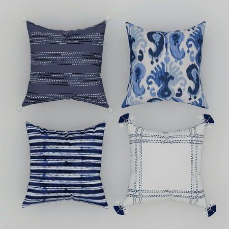 four pillows are arranged in the same pattern