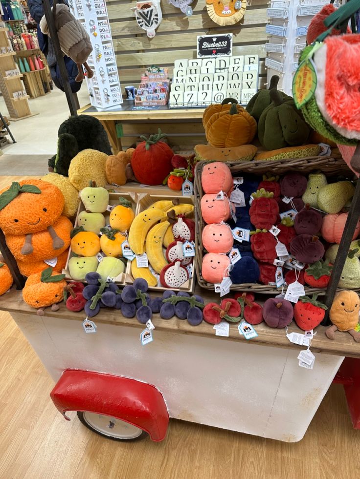 an assortment of fruits and vegetables are on display