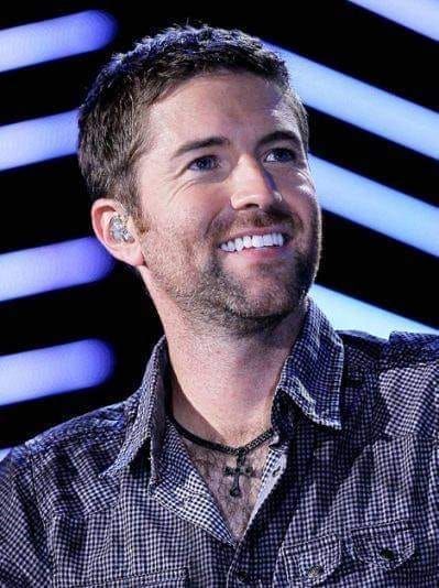 a close up of a person with a smile on his face and wearing a plaid shirt