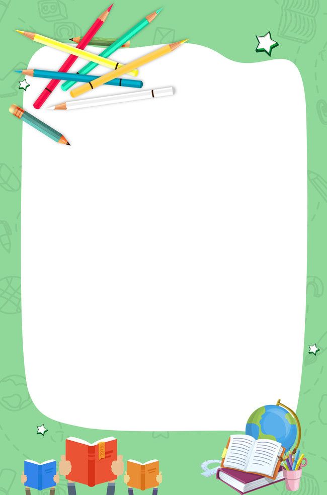 an empty paper with pencils and school supplies on it, surrounded by children's toys