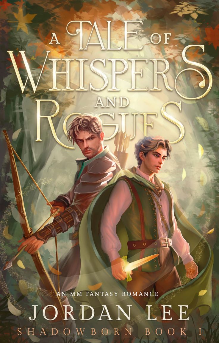 the cover to a tale of whispers and roses, with two men dressed in medieval clothing