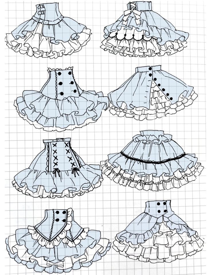 paper doll clothes with different designs on them