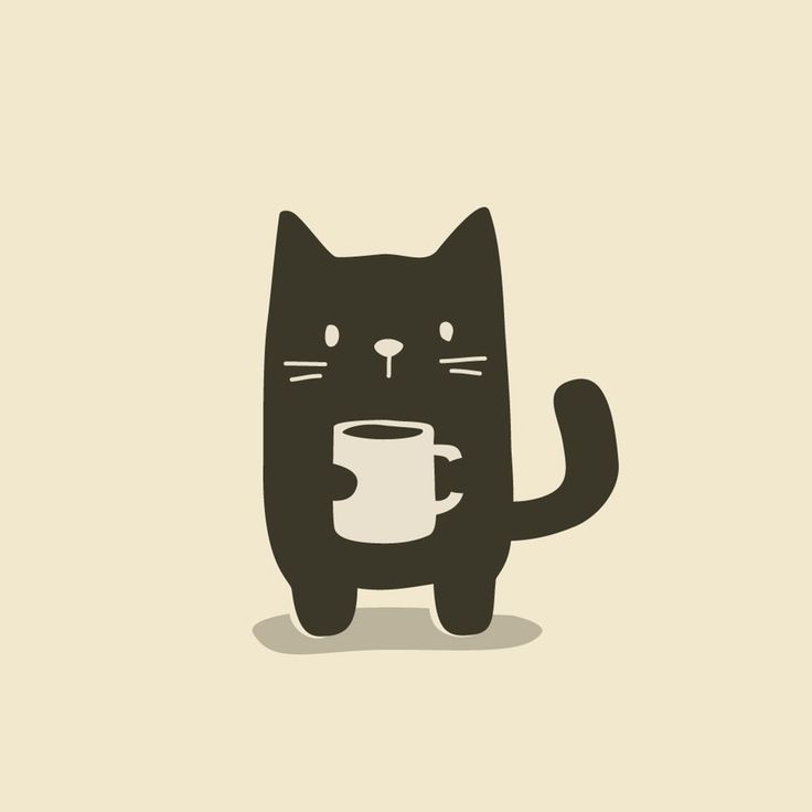 a black cat holding a coffee cup in its paws