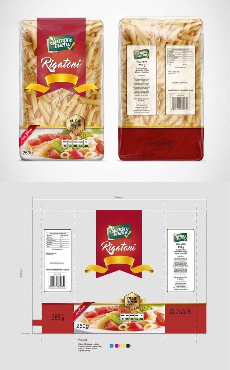 the packaging design for macaroni and cheese