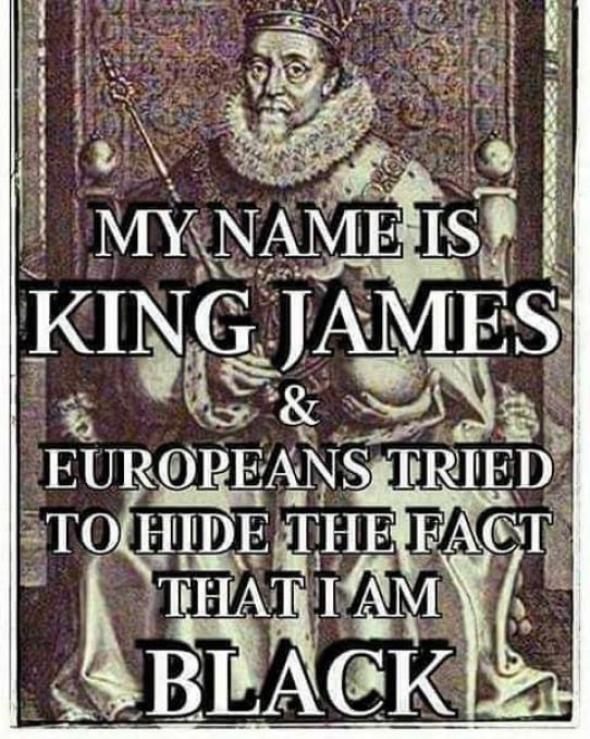 a black and white poster with the words, my name is king james & european tried to hide the fact that i am black