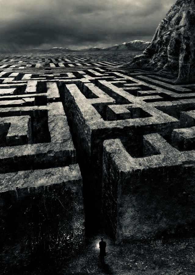 the battle of the labyrinth book cover with an image of a maze in the middle