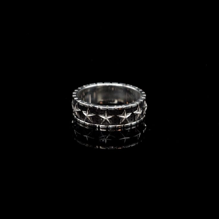 Material: Sterling Silver (Silver 925) Finish: Polished Oxidised (Blackened) Silver Size:5-14(US) the ring is custom-made to your ring size. add any 3 items to your cart and get FREE shipping. The ring size on the order will be ready within 1-7 days. All orders are shipped with a TRACKING NUMBER. If you have any questions? Or need this item in other metal, please just contact us. All items are handmade by NightMelody workshop. Thank you for visiting our shop! Luxury Silver Star-shaped Ring, Silver Star-shaped Crystal Ring Gift, Star-shaped 925 Sterling Silver Rings For Gifts, Sterling Silver Star-shaped Signet Ring For Gift, Nickel-free Sterling Silver Star Ring, Rock Ring, Star Silver, Rock Rings, Lucky Star