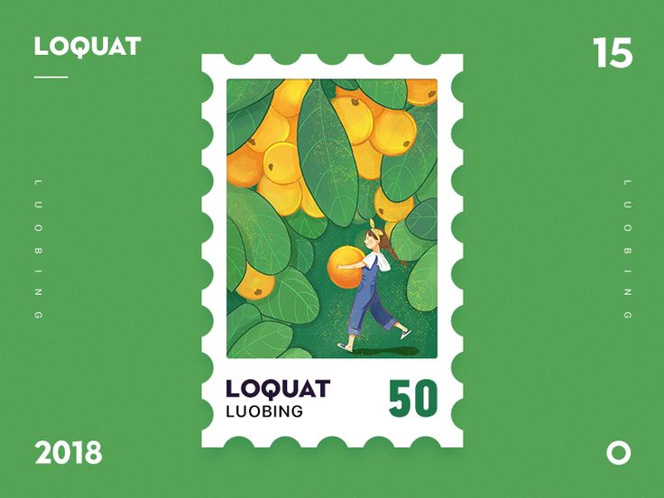 a postage stamp with an image of a woman in front of oranges and leaves