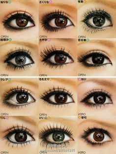 Several different makeup looks for Asian eyes..Beautiful! Tracy <3 Makeup Asia, Teknik Makeup, Gyaru Makeup, 일본 패션, Eyeliner Styles, Swag Makeup, Smink Inspiration, Japanese Makeup, Makeup Tut