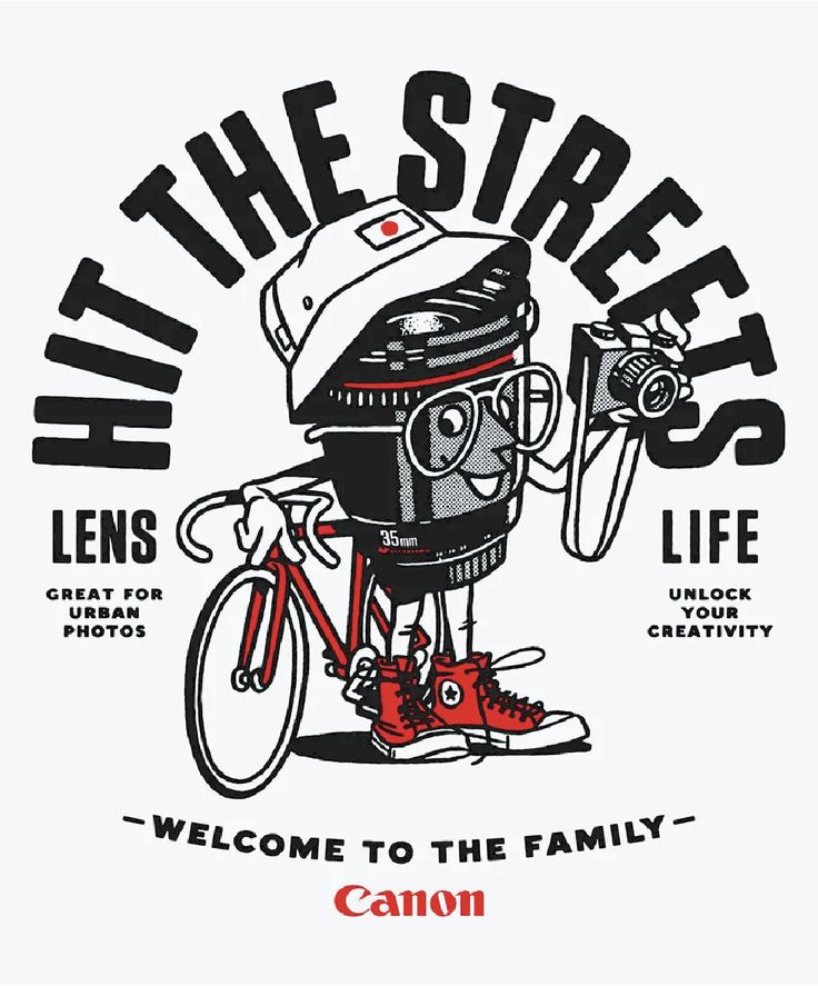 an image of a man on a bike with the words, hit the streets welcome to the family