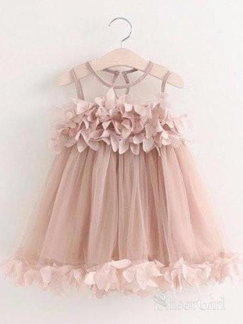 Simple Applique Blush Pink Flower Girl Dresses Ankle Length ARD1313-SheerGirl Cheap Flower Girl Dresses, Pink Flower Girl Dresses, Cheap Flowers, Tulle Flower Girl, Tulle Flowers, Girl Flower, Dresses Simple, Flower Girl Dresses Tulle, Pink Tutu