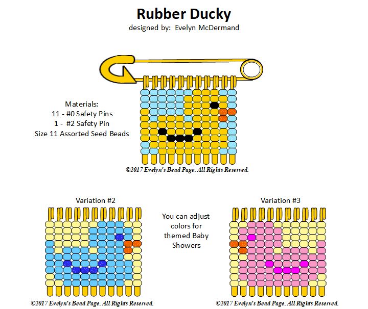 the instructions for how to make a rubber ducky beading pattern with beads and thread