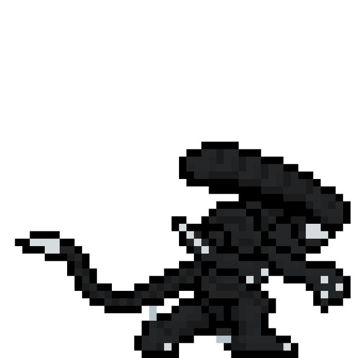 a pixel art image of a black dog running with a frisbee in its mouth