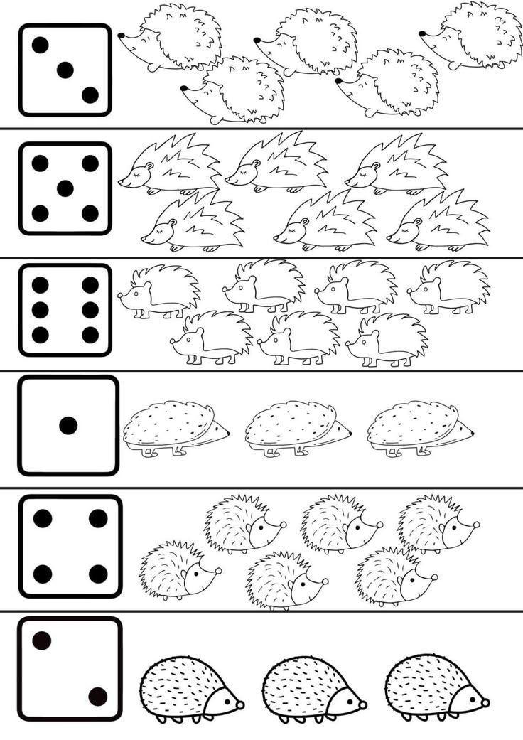 the worksheet for counting numbers to 10 with hedgehogs and other animals