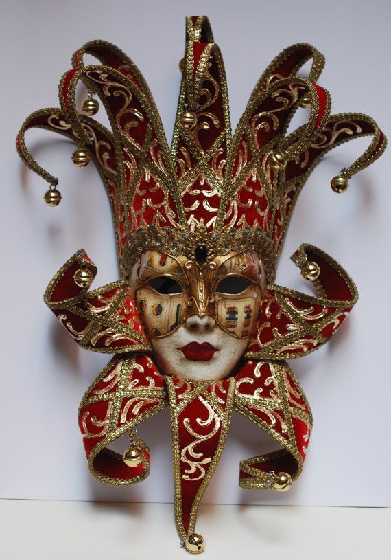 Jester Mask, Pierrot Clown, Venetian Carnival Masks, Carnival Of Venice, Venetian Masks, Costume Masks, Venetian Mask, Mardi Gras Mask, Full Face Mask