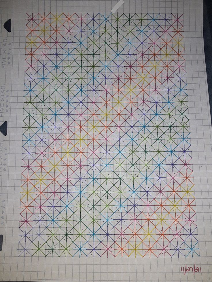 a piece of paper that has colored lines on it