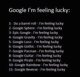 the words google i'm feeling lucky on a black background