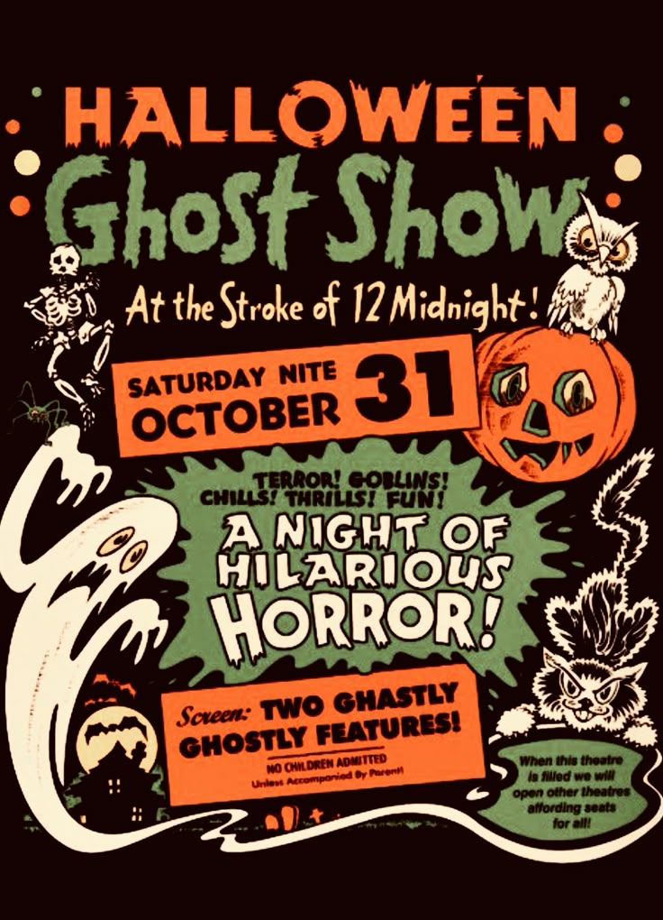 a poster for the halloween ghost show