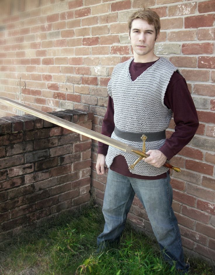 Knitted Chainmail, Crochet Chainmail, Chainmail Shirt, Warrior Movie, Chainmail Armor, Knight Costume, Knit Ideas, Thread & Yarn, Vacation Bible School