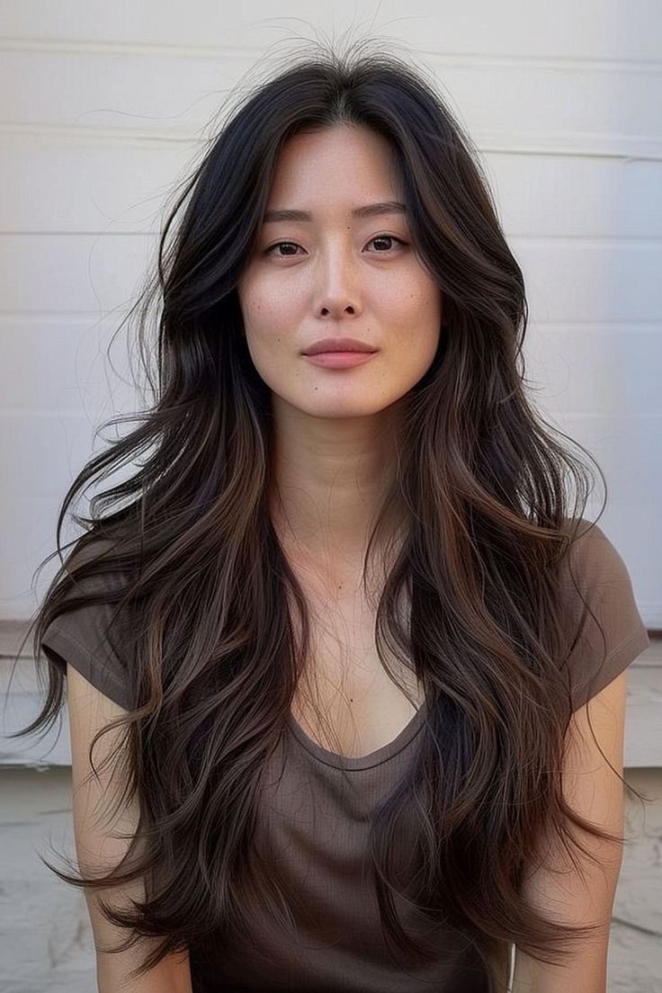 26 "Hush Cut" Ideas Prove It's The Layer Cut You've Always Wanted Long Wavy Haircuts, Wavy Layered Haircuts, Hush Cut, Wavy Layered Hair, Two Color Hair, Wavy Hairstyle, Haircuts For Long Hair With Layers, Hair Inspiration Long, Wavy Haircuts