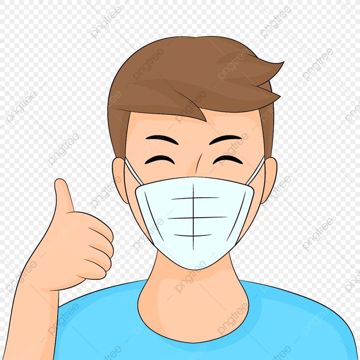 a man wearing a face mask giving the thumbs up sign, person, cartoon png and psd