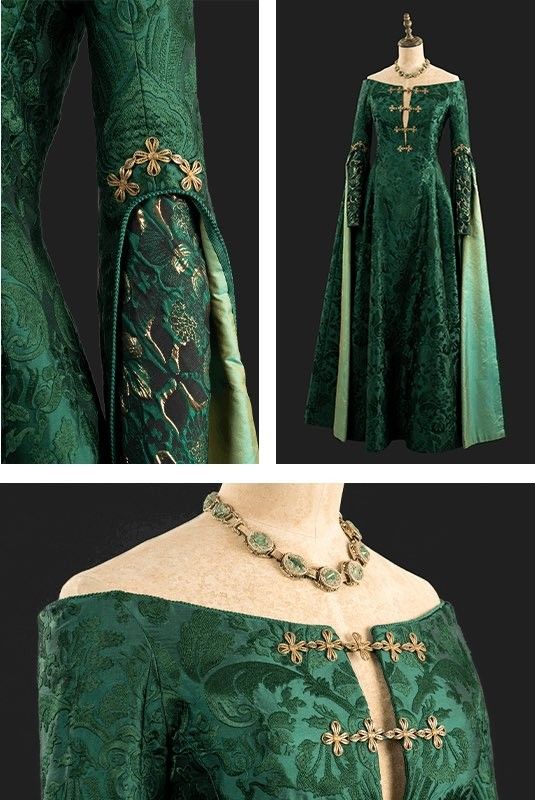 Queen Alicent, Fancy Gown, Game Of Thrones Costumes, Medieval Clothes, Maxi Design, Gown Blue, Fancy Frocks, Fantasy Dresses, Green Dresses