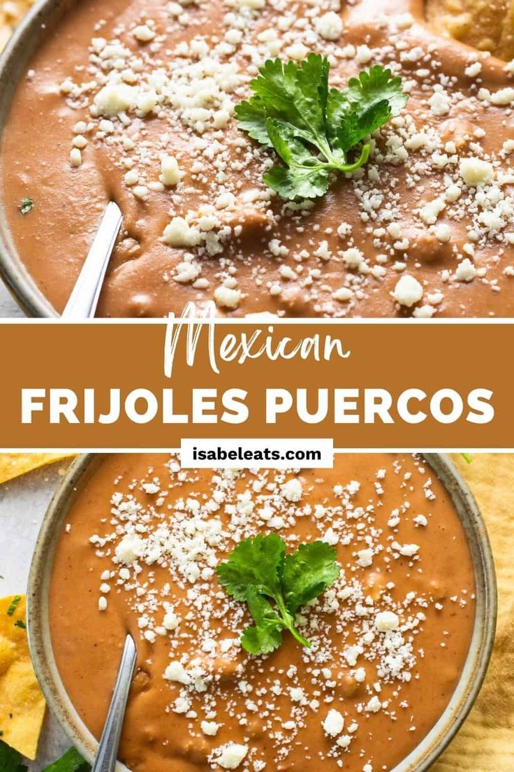 mexican fritoles puercos with text overlay