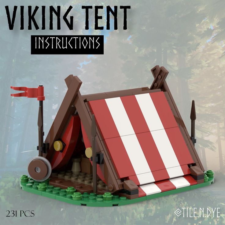 an image of a viking tent made out of legos with instructions on how to build it