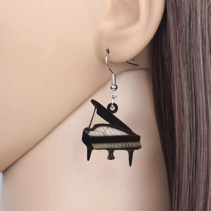 New Anime Piano Pair Earrings Acrylic Material Fashion Drop Earrings Trendy Women Accessories 28mm X 25mm Size 1.10 Inches Tall 0.98 Inches Width Multicolor As Shown Mainly Black And White Piano Earrings, Anime Piano, Music Rings, Black Piano, New Anime, Earrings Acrylic, Music Items, Earrings Trendy, Earrings Drop