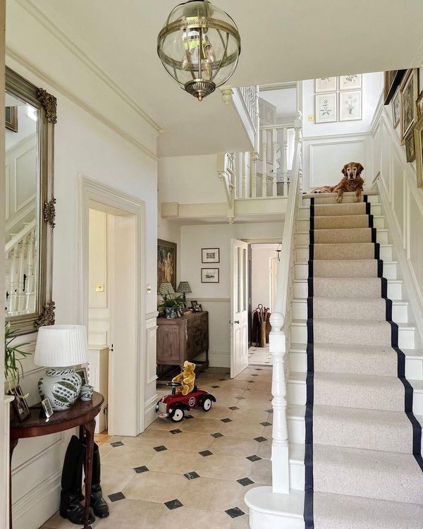 the hallway is clean and ready to be used as a child's playroom