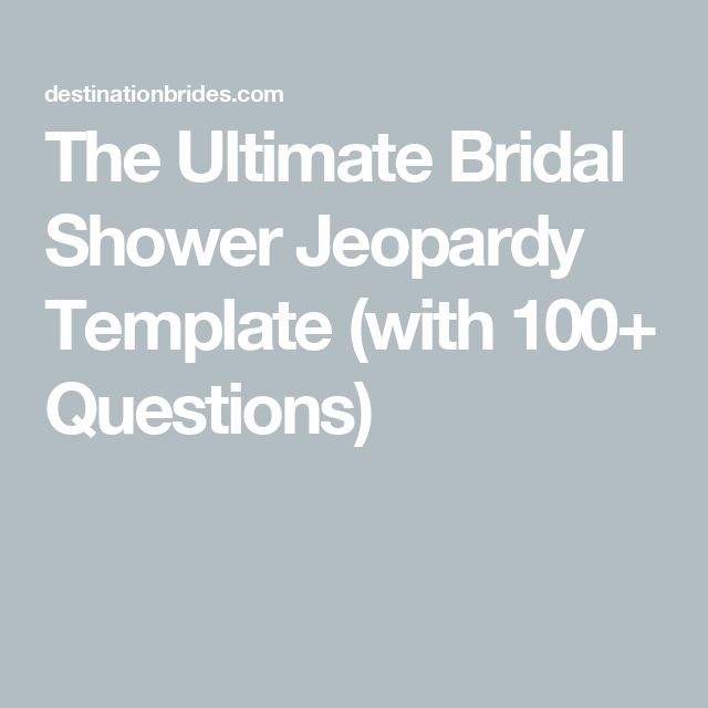 the ultimate bridal shower leopardy template with 100 + questions for brides and grooms