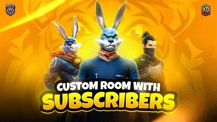 an image of some rabbits in front of the words, custom room with subscribers