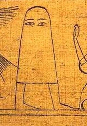 an ancient egyptian painting depicting the god and goddess