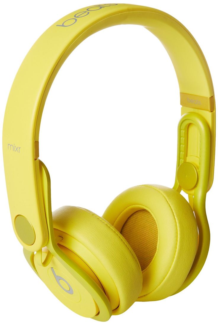 the headphones are yellow in color