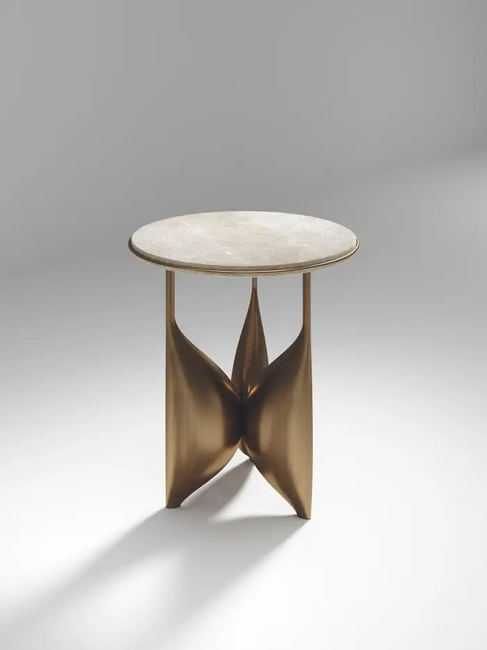 a round table with an abstract design on it