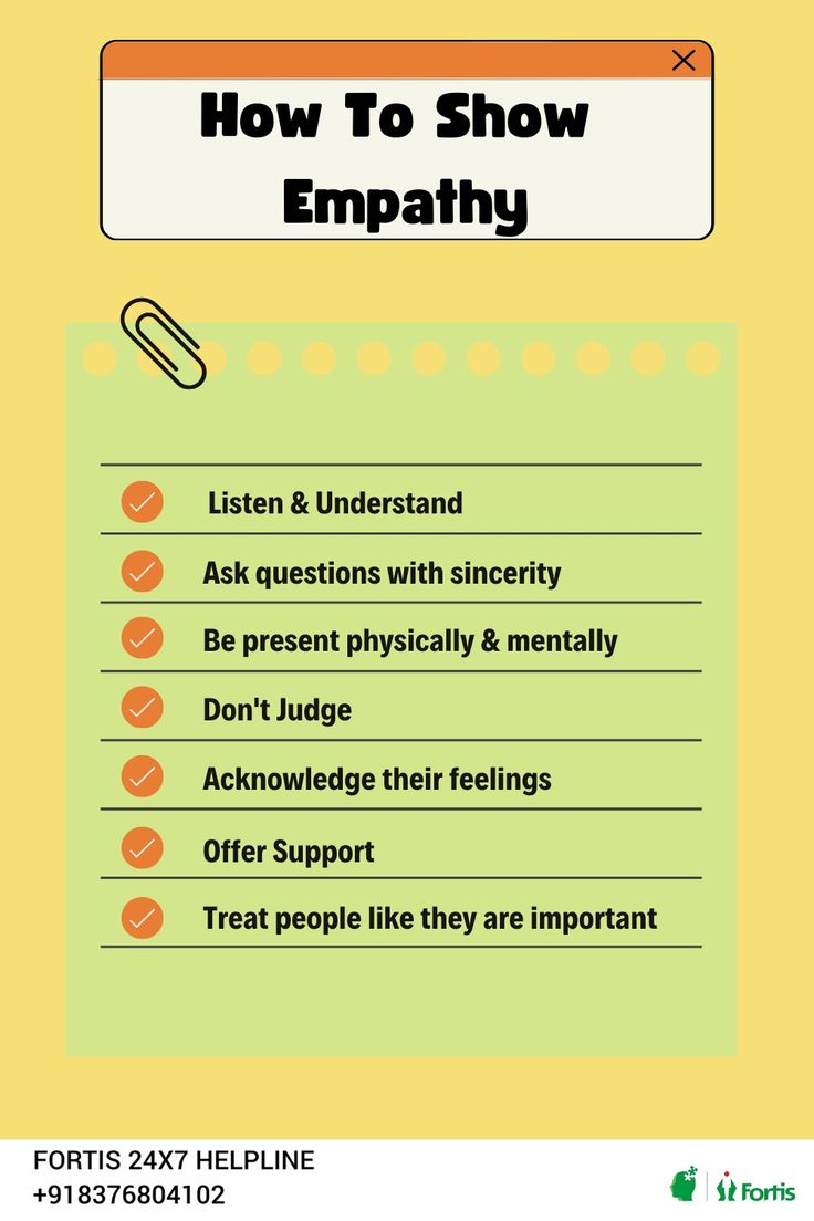 an info sheet with the words how to show empathy and other things on it