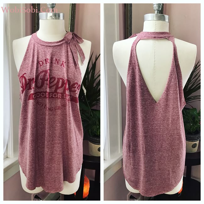 two pictures of a woman's top on a mannequin